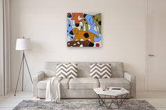 Original art for sale at UGallery.com | Unleashed by Jaime Ellsworth | $3,300 | acrylic painting | 36' h x 36' w | thumbnail 5