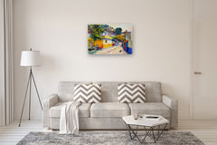Original art for sale at UGallery.com | Street in Old Town, Mexico by Suren Nersisyan | $1,800 | oil painting | 24' h x 36' w | thumbnail 5