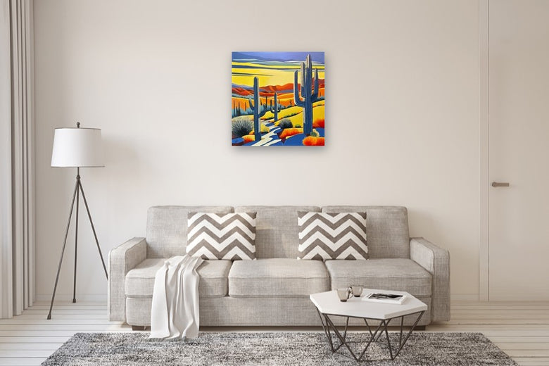 Saguaro Sunrise by John Jaster |  In Room View of Artwork
