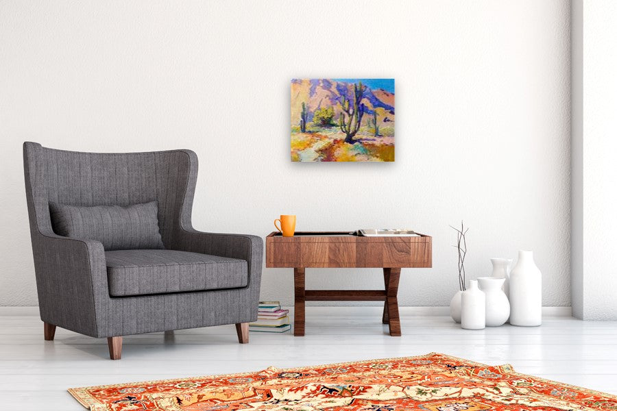 Landscape with Saguaro Cactus, Arizona Desert by Suren Nersisyan |  In Room View of Artwork