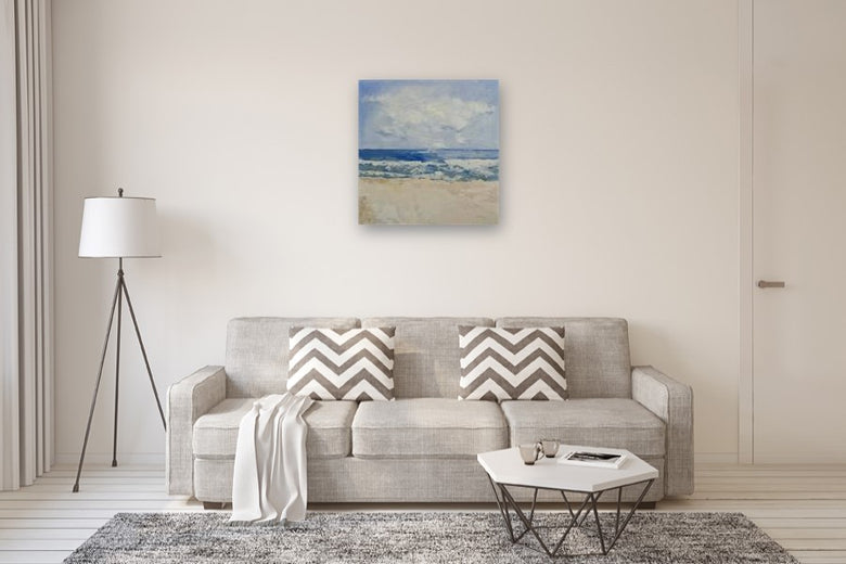 Leaving Worries by Judy Mackey |  In Room View of Artwork