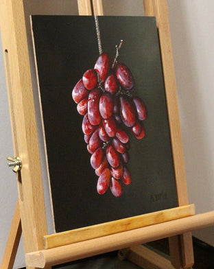 Red Grapes on a String by Art Tatin |  Side View of Artwork 