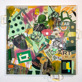 Original art for sale at UGallery.com | Salad Bar by Chus Galiano | $1,600 | mixed media artwork | 31.5' h x 31.5' w
