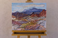 Original art for sale at UGallery.com | Rainbow Ridges by Crystal DiPietro | $700 | mixed media artwork | 18' h x 22' w | thumbnail 3