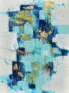 Original art for sale at UGallery.com | Glow of the Long Night’s Moon by Cynthia Ligeros | $4,400 | mixed media artwork | 48' h x 36' w