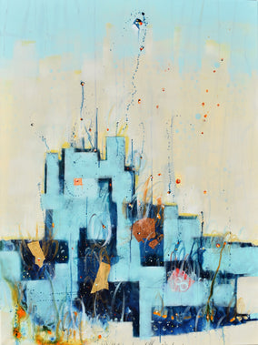 Original art for sale at UGallery.com | Spirit of Twilight by Cynthia Ligeros | $4,400 | mixed media artwork | 48' h x 36' w