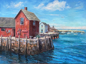 Original art for sale at UGallery.com | Summer in Rockport by Faye Vander Veer | $2,700 | oil painting | 18' h x 24' w