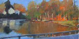 Original art for sale at UGallery.com | Lake Street, Autumn by Janet Dyer | $1,100 | acrylic painting | 15' h x 30' w | thumbnail 1
