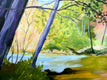 Original art for sale at UGallery.com | Fall Morning by JoAnn Golenia | $2,175 | acrylic painting | 30' h x 40' w | thumbnail 4