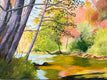 Original art for sale at UGallery.com | Fall Morning by JoAnn Golenia | $2,175 | acrylic painting | 30' h x 40' w | thumbnail 1