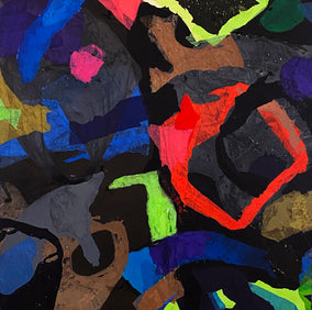 Original art for sale at UGallery.com | Just This by Johnny Karwan | $675 | mixed media artwork | 20' h x 20' w