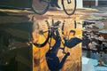 Original art for sale at UGallery.com | Pizza Delivery by Keith Thomson | $1,700 | mixed media artwork | 16' h x 24' w | thumbnail 1