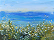 Original art for sale at UGallery.com | Wildflower and Blues by Lisa Elley | $325 | oil painting | 9' h x 12' w | thumbnail 1