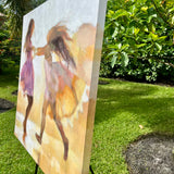 Original art for sale at UGallery.com | Feels Like Summer by Nava Lundy | $3,100 | acrylic painting | 36' h x 36' w | thumbnail 2