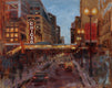 Original art for sale at UGallery.com | The Chicago Beat by Yangzi Xu | $700 | oil painting | 16' h x 20' w | thumbnail 1