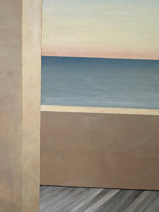 Ocean View from Terrace - Diptych by Zeynep Genc |   Closeup View of Artwork 