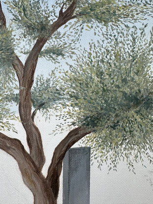 Olive Tree and House by Zeynep Genc |   Closeup View of Artwork 