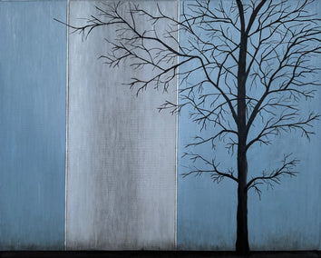 acrylic painting by Zeynep Genc titled The Wall and the Tree