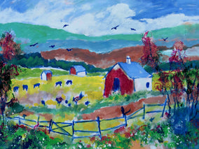 Original art for sale at UGallery.com | Upstate Farm by Kip Decker | $2,775 | acrylic painting | 30' h x 40' w