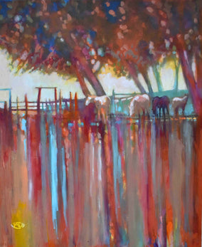 Original art for sale at UGallery.com | Johnson's Corral by Kip Decker | $3,000 | acrylic painting | 36' h x 30' w