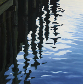 Original art for sale at UGallery.com | Sunset by the Dock by Andres Lopez | $1,125 | oil painting | 24' h x 24' w