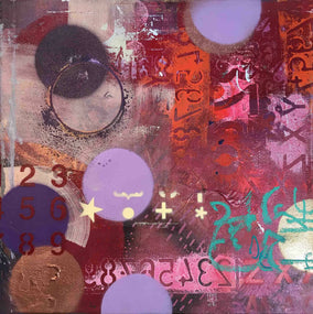 Original art for sale at UGallery.com | City Glow Nightscape by Janine Etherington | $600 | acrylic painting | 14' h x 14' w