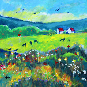 Original art for sale at UGallery.com | Green Fields by Kip Decker | $2,400 | acrylic painting | 30' h x 30' w
