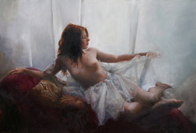 Original art for sale at UGallery.com | At the Window by John Kelly | $2,400 | oil painting | 24' h x 36' w