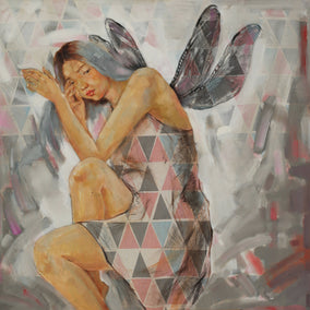 Original art for sale at UGallery.com | Inside Out /Grey/ by Mika Burt | $4,350 | oil painting | 39.27' h x 39.27' w