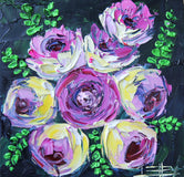Original art for sale at UGallery.com | My Favorite Peonies by Lisa Elley | $300 | oil painting | 10' h x 10' w | thumbnail 1