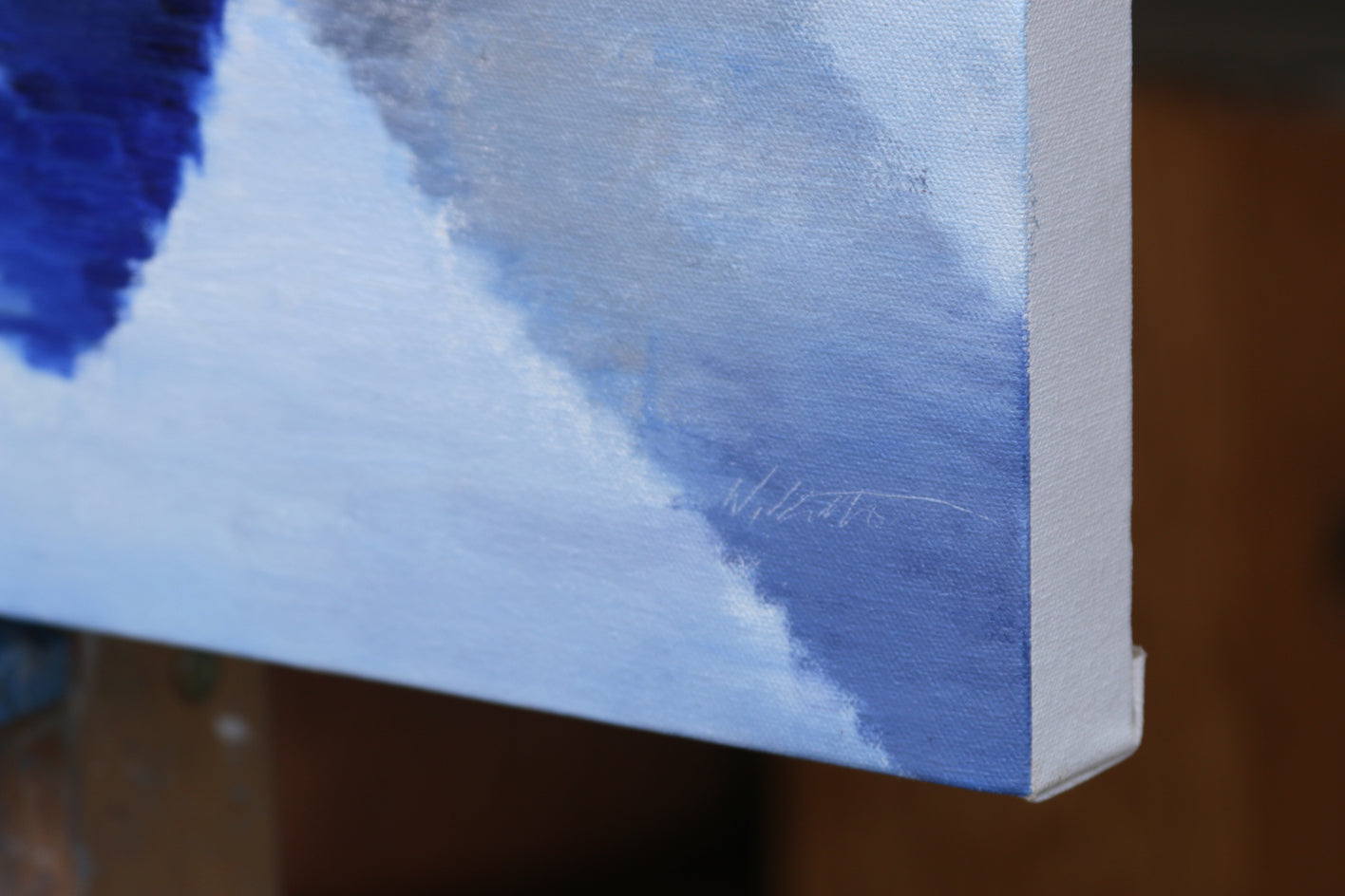 Blue Monday by Warren Keating |  Side View of Artwork