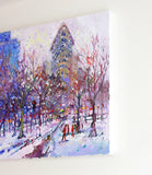 Original art for sale at UGallery.com | Winter (New York, Flatiron Building) by Suren Nersisyan | $1,675 | oil painting | 24' h x 30' w | thumbnail 3