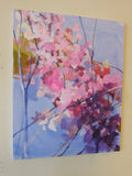 Original art for sale at UGallery.com | A Merging of Cherry Blossoms by Colette Wirz Nauke | $875 | acrylic painting | 20' h x 16' w | thumbnail 2