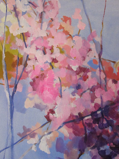 A Merging of Cherry Blossoms by Colette Wirz Nauke |   Closeup View of Artwork