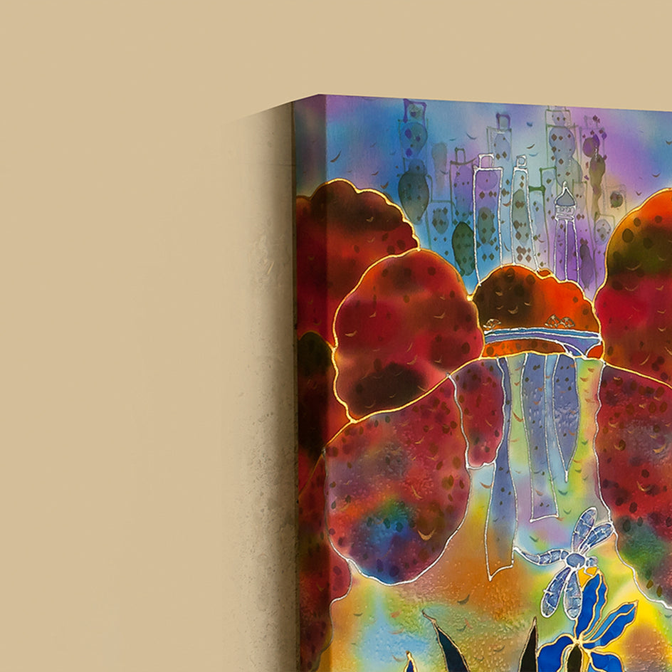 Central Park New York, Irises by Yelena Sidorova |  Side View of Artwork