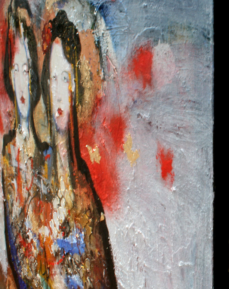 A Couple Geishas by Scott Dykema |  Closeup View of Artwork