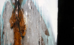 Original art for sale at UGallery.com | A Set of Silver Wings and a Silver Halo by Scott Dykema | $925 | mixed media artwork | 30' h x 24.5' w | thumbnail 2