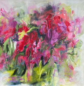 acrylic painting by Alix Palo titled Red Bouquet