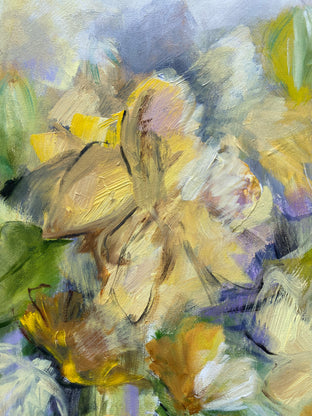 Yellow Bouquet in Vase by Alix Palo |   Closeup View of Artwork 