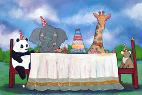 Original art for sale at UGallery.com | The Elephant's Tea Party by Andrea Doss | $1,100 | acrylic painting | 24' h x 36' w