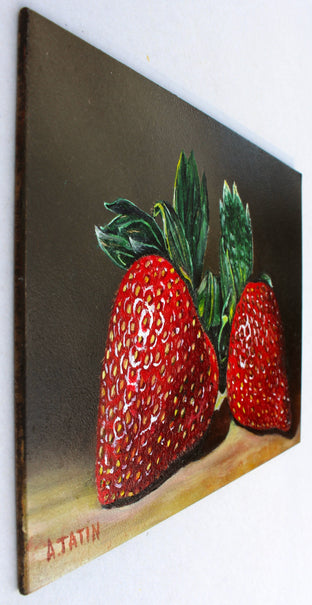 Two Strawberries by Art Tatin |  Side View of Artwork 