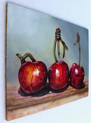 White Cherries by Art Tatin |  Side View of Artwork 