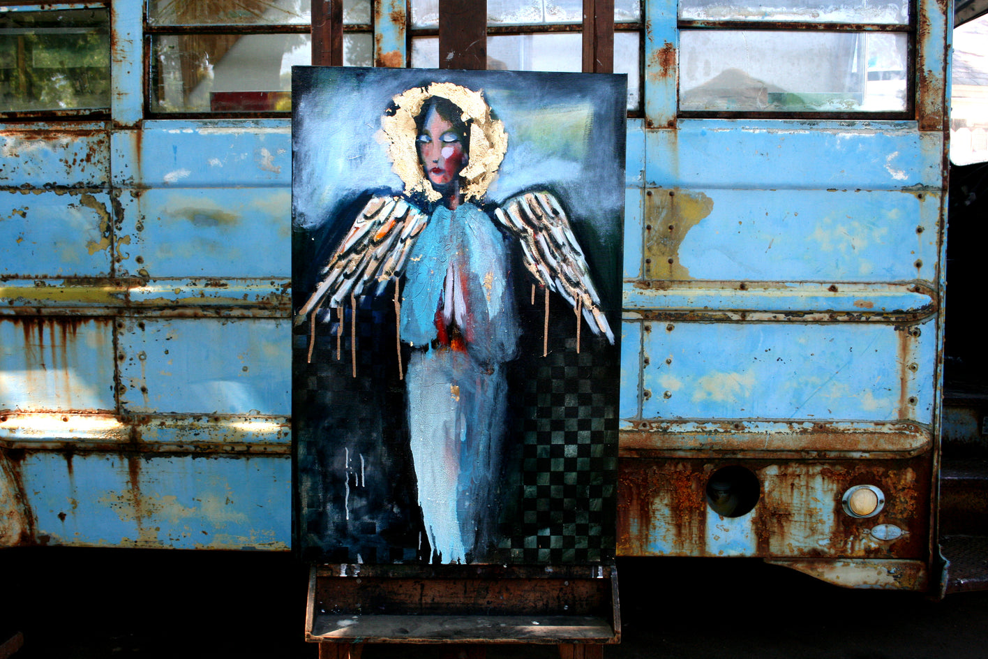 A Sky Blue Blur Angel by Scott Dykema |  Context View of Artwork