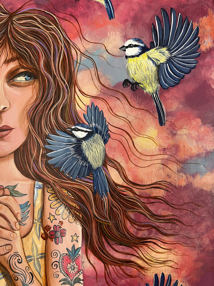 A Flutter of Wings by Johansen Newman |  Closeup View of Artwork