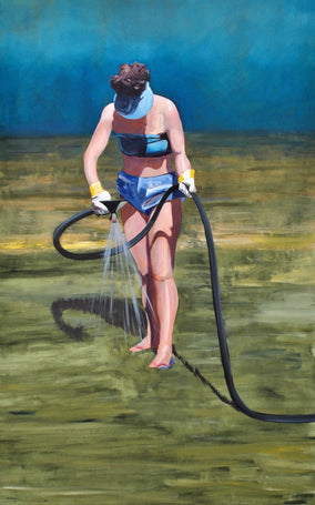 Original art for sale at UGallery.com | Gaia's Watergirl by Benjamin Thomas | $2,600 | acrylic painting | 48' h x 30' w