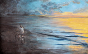 Original art for sale at UGallery.com | Racing the Dark by Benjamin Thomas | $2,075 | acrylic painting | 26' h x 42' w