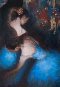oil painting by John Kelly titled Blue Dancers