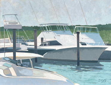 oil painting by Brian McCarty titled Boat Dock