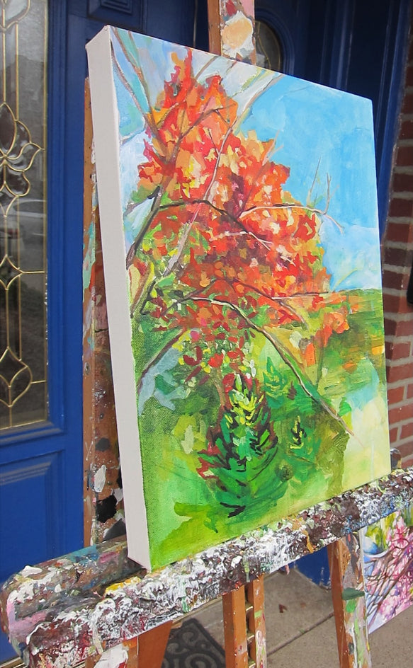 Fall Blossoms by Colette Wirz Nauke |  Side View of Artwork