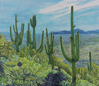 mixed media artwork by Crystal DiPietro titled Sonoran Sentinels